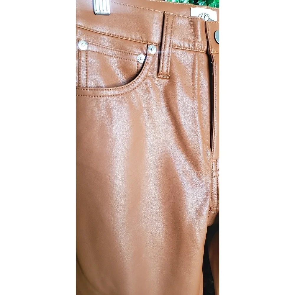 33. J.Crew High-rise slim demi-boot pant in faux leather